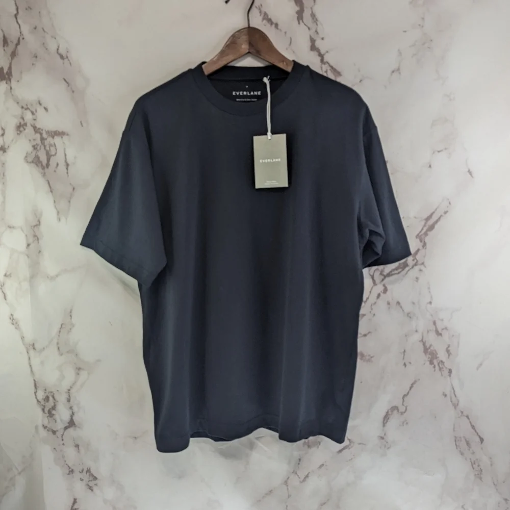Everlane T Shirt Mens Medium Black Short Sleeve The Premium Weight Tee - Picture 2 of 14